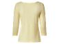 T-shirt jaune femme manches 3/4 col bateau, vue de dos.