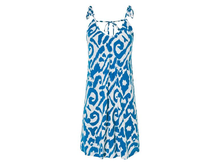 Robe d'été bleue à imprimé ikat.