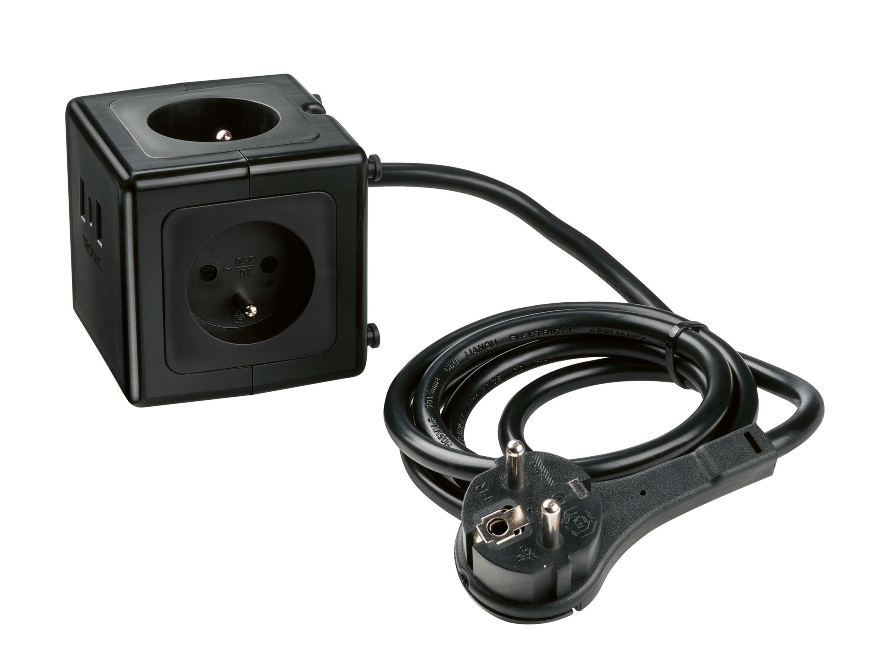 SILVERCREST® Cube multiprise avec ports USB (noir)