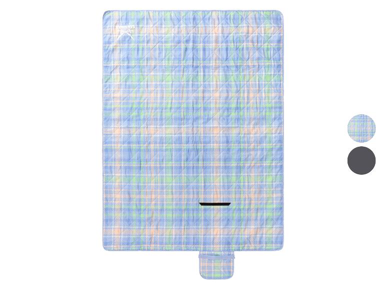Plaid de pique-nique Sandless à carreaux bleus et pastel.