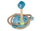 Un jeu de lancer d'anneaux en bois pour enfants, sur le thème de l'hippopotame.