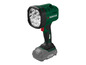 Une lampe de travail Parkside verte avec six LED et une batterie X20V.