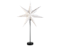 Étoile de Noël décorative blanche avec pied noir.