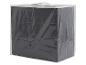 Couette noire dans un sac de rangement en plastique transparent avec fermeture éclair et poignées