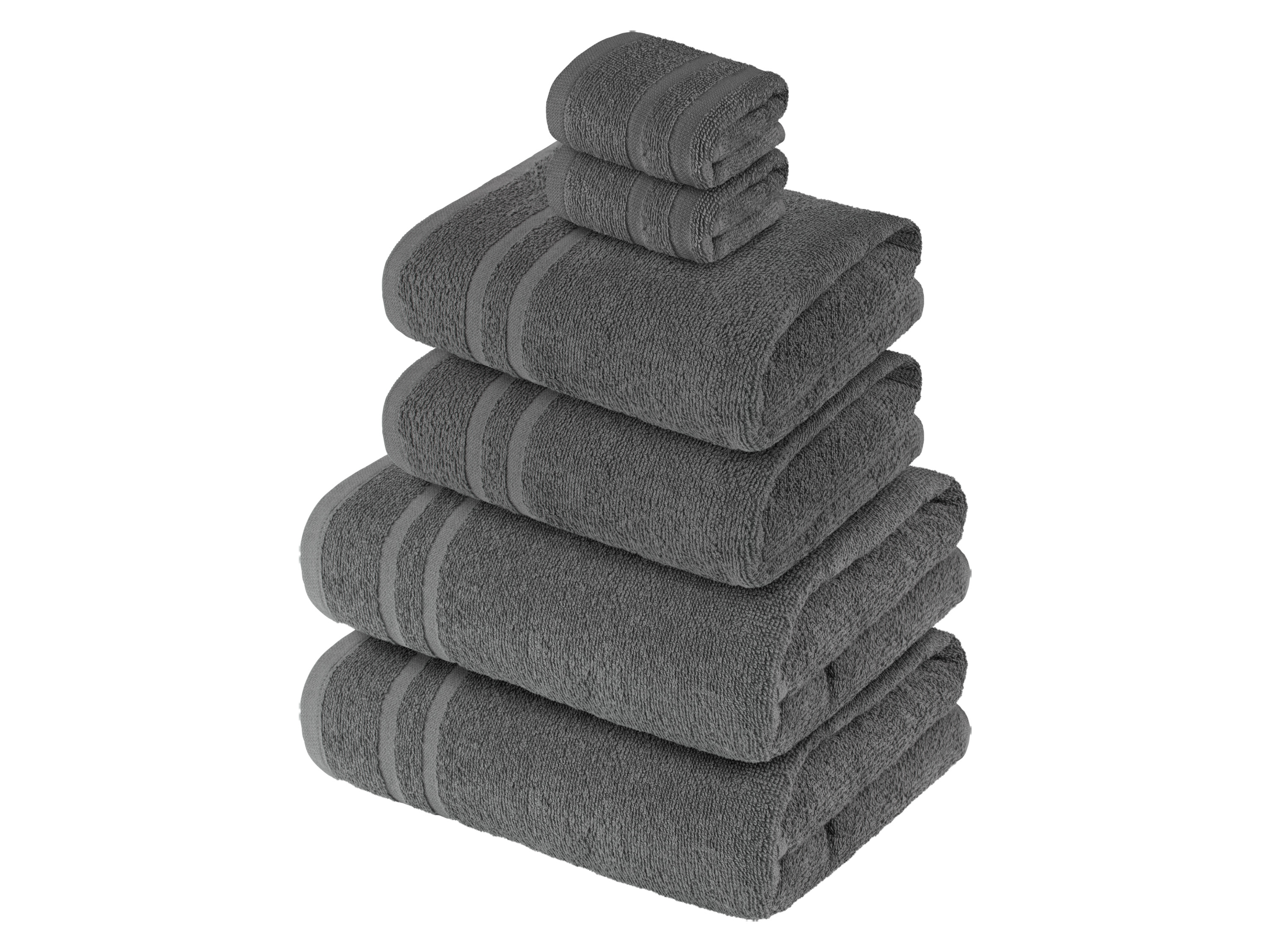 LIVARNO home Lot de 6 serviettes (gris foncé)
