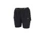 Short de running 2 en 1 noir pour homme avec taille élastique et cordon de serrage.