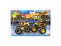 Coffret de jeu Hot Wheels Monster Trucks avec deux véhicules de chantier jaunes.
