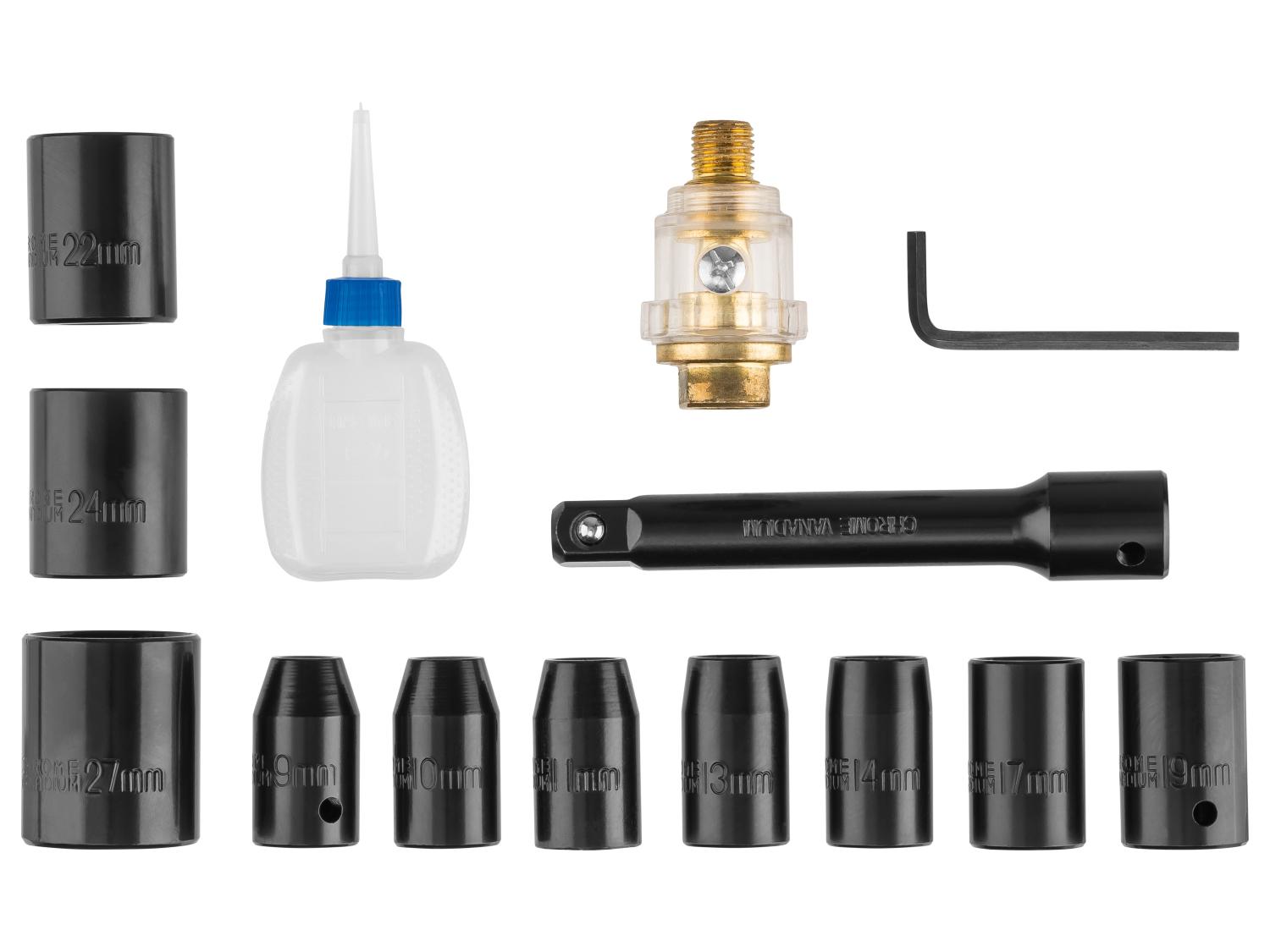 Clé à Chocs Pneumatique Parkside PDSS 310 B5 - 310 Nm, ½ Pouce, Coffret Avec 11 Accessoires - Neuf Sous Blister