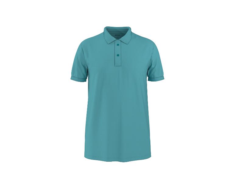 Polo femme à manches courtes bleu turquoise avec col et boutons.