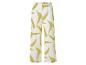 Pantalon large à motif abstrait, couleur crème et vert olive.