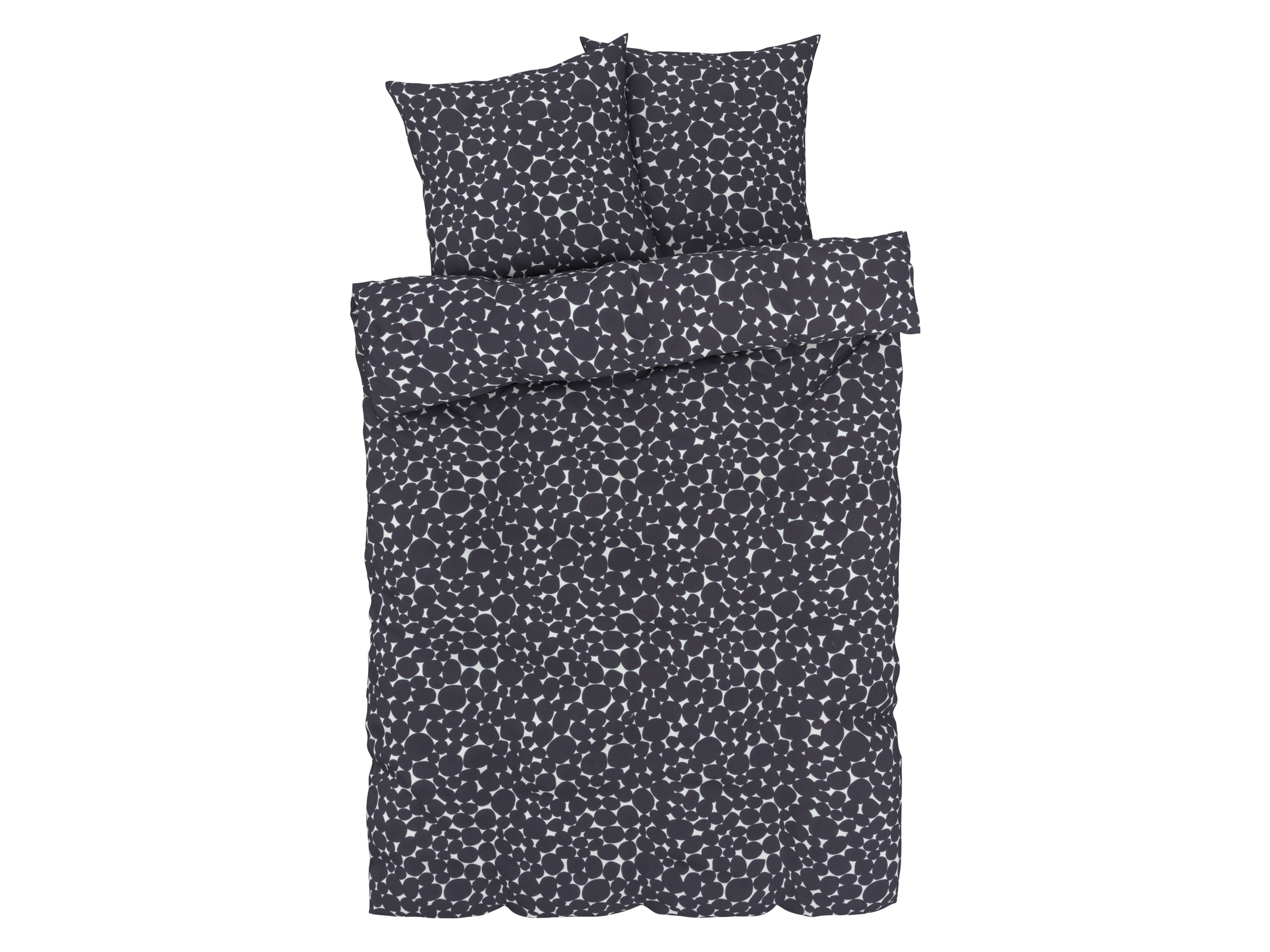 LIVARNO home Parure de lit en satin microfibre, 240 x 220 cm (noir)