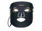 Masque facial LED noir avec motifs floraux dorés et découpes pour les yeux, le nez et la bouche.