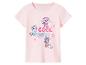 T-shirt rose pour fille avec imprimé chiots et texte 'COOL and KIND'.
