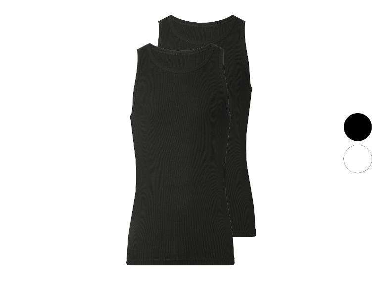 Deux débardeurs noirs côtelés pour femmes
