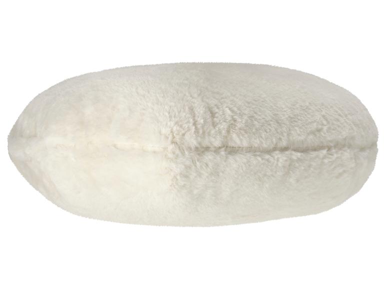 Coussin en fausse fourrure blanche