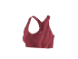 Soutien-gorge de sport rouge avec dos nageur, en tissu texturé.