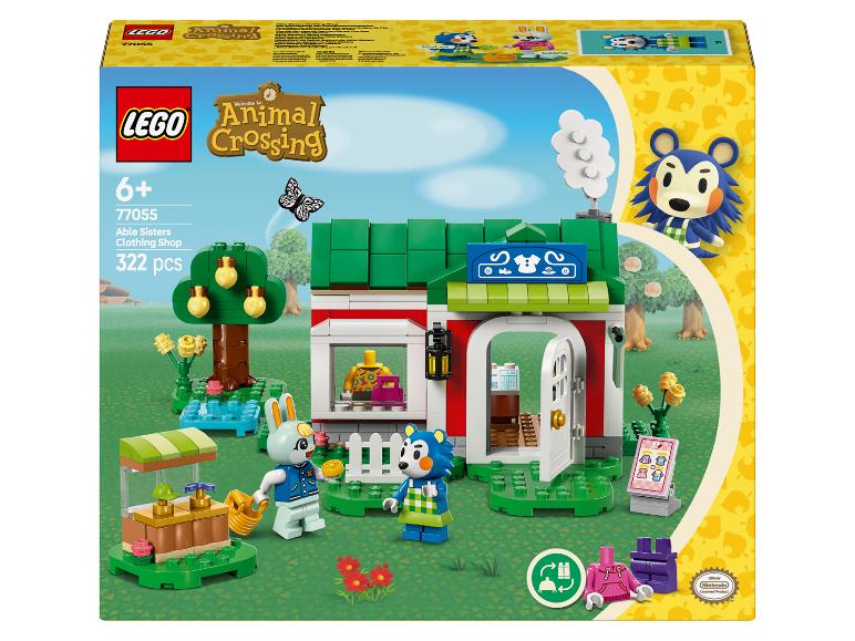 Ensemble LEGO Animal Crossing Boutique de Vêtements Sœurs Able avec figurines.