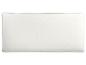 Oreiller rectangulaire en mousse à mémoire de forme, blanc avec bord gris.