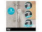 Un pommeau de douche eisl avec 3 fonctions : pluie, massage et combiné.