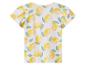 T-shirt blanc pour enfant à manches courtes avec motif citrons.