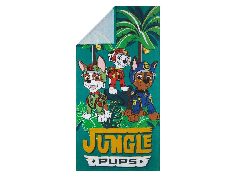 Serviette de bain Paw Patrol Jungle Pups : Marshall, Chase et Skye.