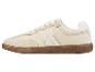 Baskets basses beiges avec lacets blancs