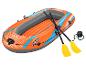 Bateau pneumatique Kondor Elite 2000 orange et bleu avec rames.