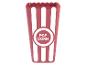 Un seau à popcorn rouge et blanc à rayures.