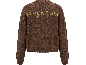 Pull en maille marron avec inscription vert citron au dos
