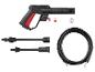Kit de pistolet de nettoyage haute pression avec tuyau et buses.