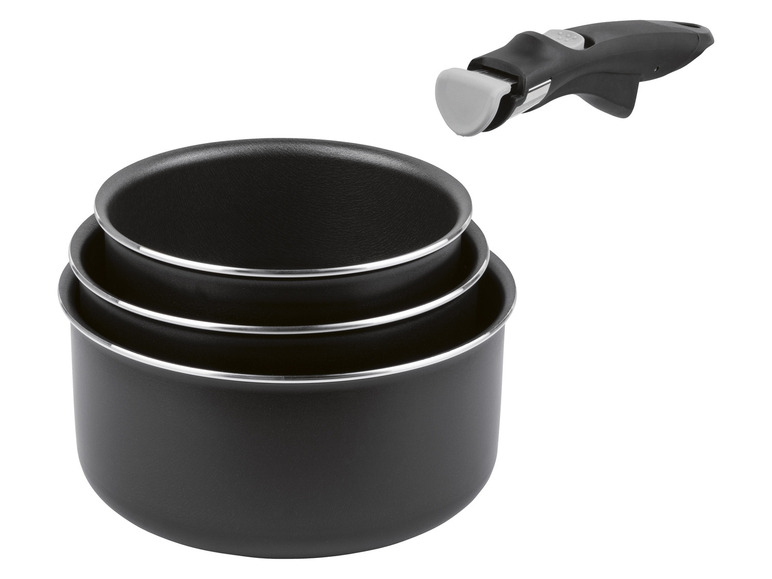 Aller en mode plein écran : ERNESTO® Lot de 3 casseroles ou lot de 3 poêles avec manche amovible - Image 2