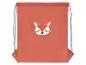 Sac à cordon orange avec une tête de renard de dessin animé