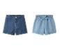 Shorts en jean pour enfants en bleu foncé et bleu clair