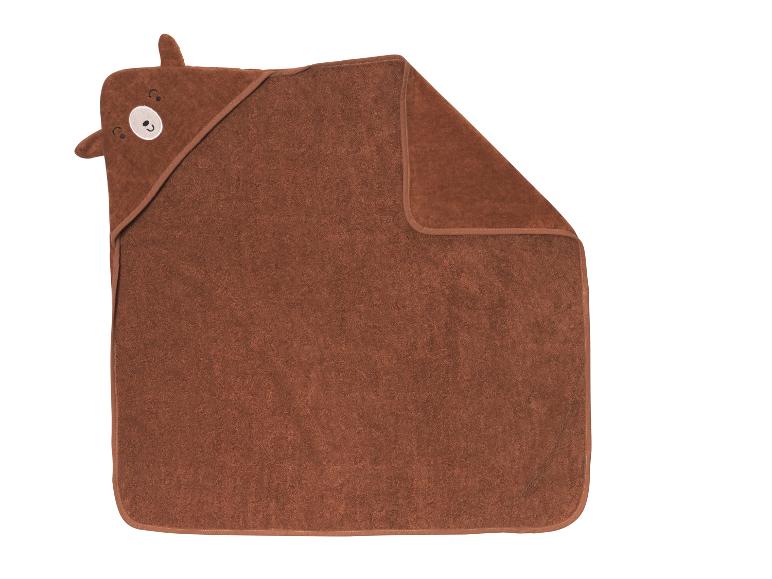 Serviette de bain à capuche marron pour bébé avec motif ours