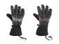 Gants de ski noirs Crivit avec des motifs roses.