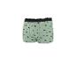 Boxer vert menthe avec motif de voitures de plage et de planches de surf.