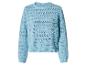 Pull en maille bleu clair à manches longues avec motif ajouré