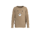 Sweat-shirt beige à manches longues avec un motif d'ours mignon sur le devant.