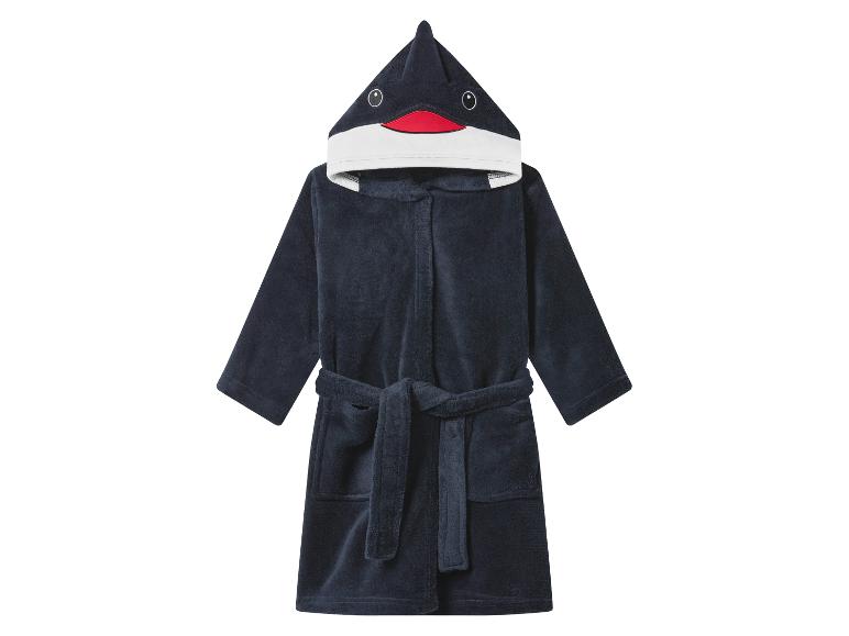 Peignoir enfant bleu marine avec capuche requin