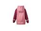 Veste de pluie enfant rose et bordeaux avec détails réfléchissants, vue de dos