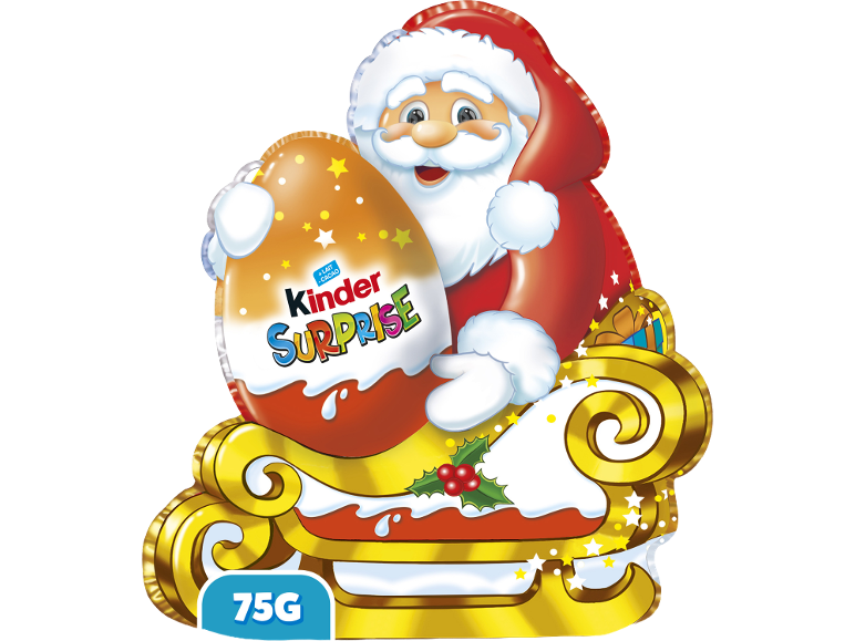 Père Noël en chocolat dans un traîneau avec un grand œuf en chocolat, 75g