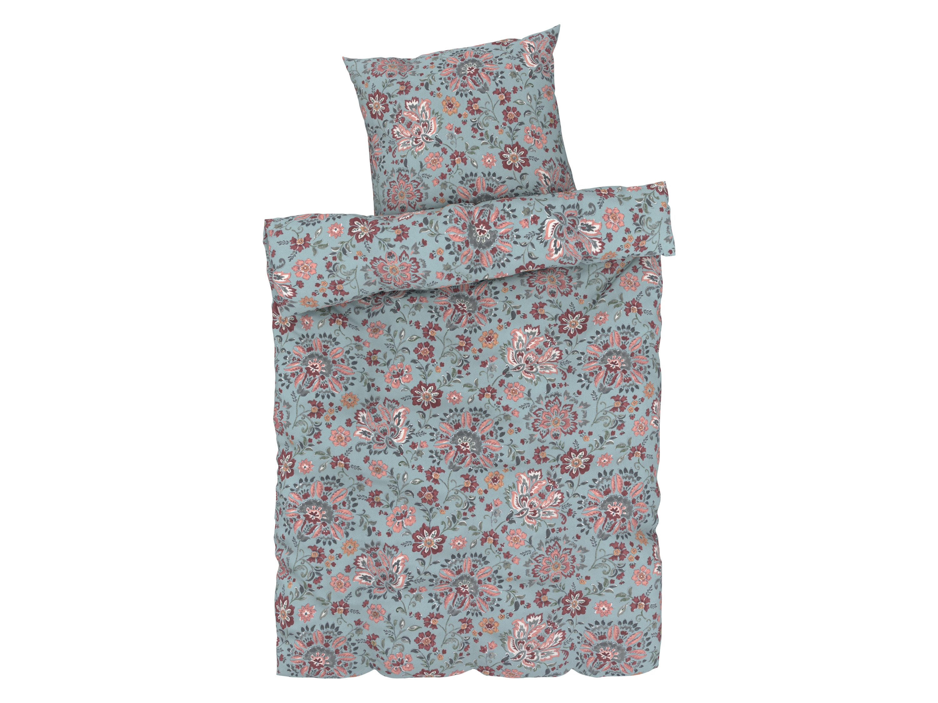 LIVARNO home Parure de lit en satin microfibre, 140 x 200 cm (fleurs)