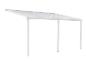 Pergola blanche avec toit transparent, sur fond blanc.