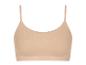 Un soutien-gorge Sloggi beige avec des bretelles fines.
