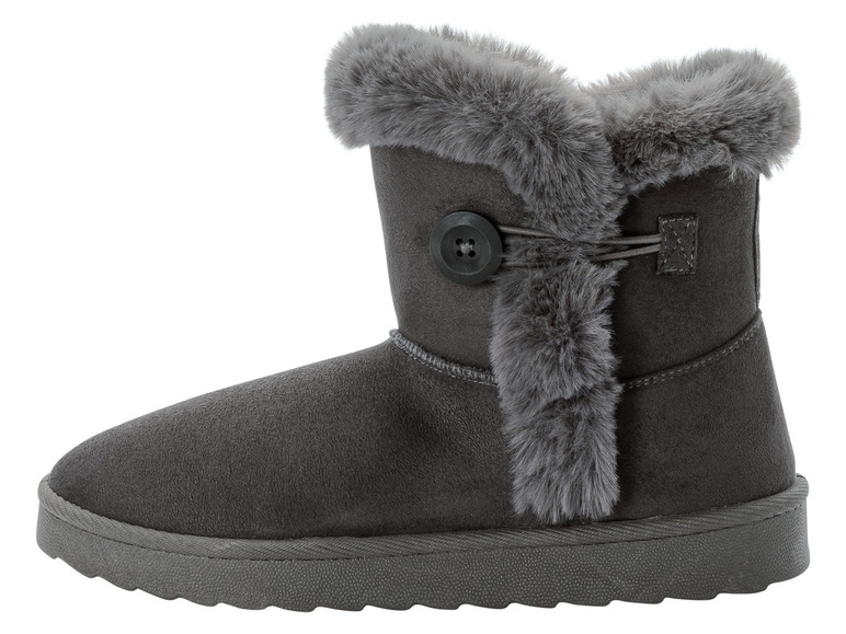 Bottes grises à bordure en fourrure