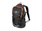 Sac à dos Crivit noir avec des détails orange.