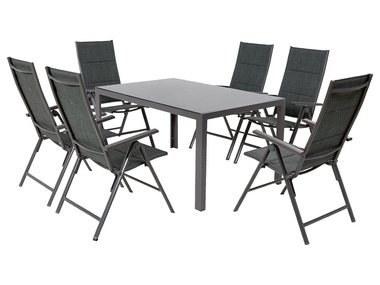 LIVARNO home Set de table de jardin + 6 fauteuils Toronto en aluminium, anthracite