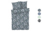 Une housse de couette à imprimé paisley et deux taies d'oreiller assorties.