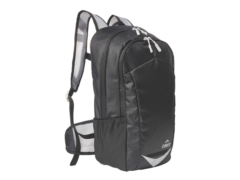 Un sac à dos noir Crivit avec des panneaux en mesh.