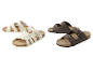 Sandales Natural Walk blanches et marron.